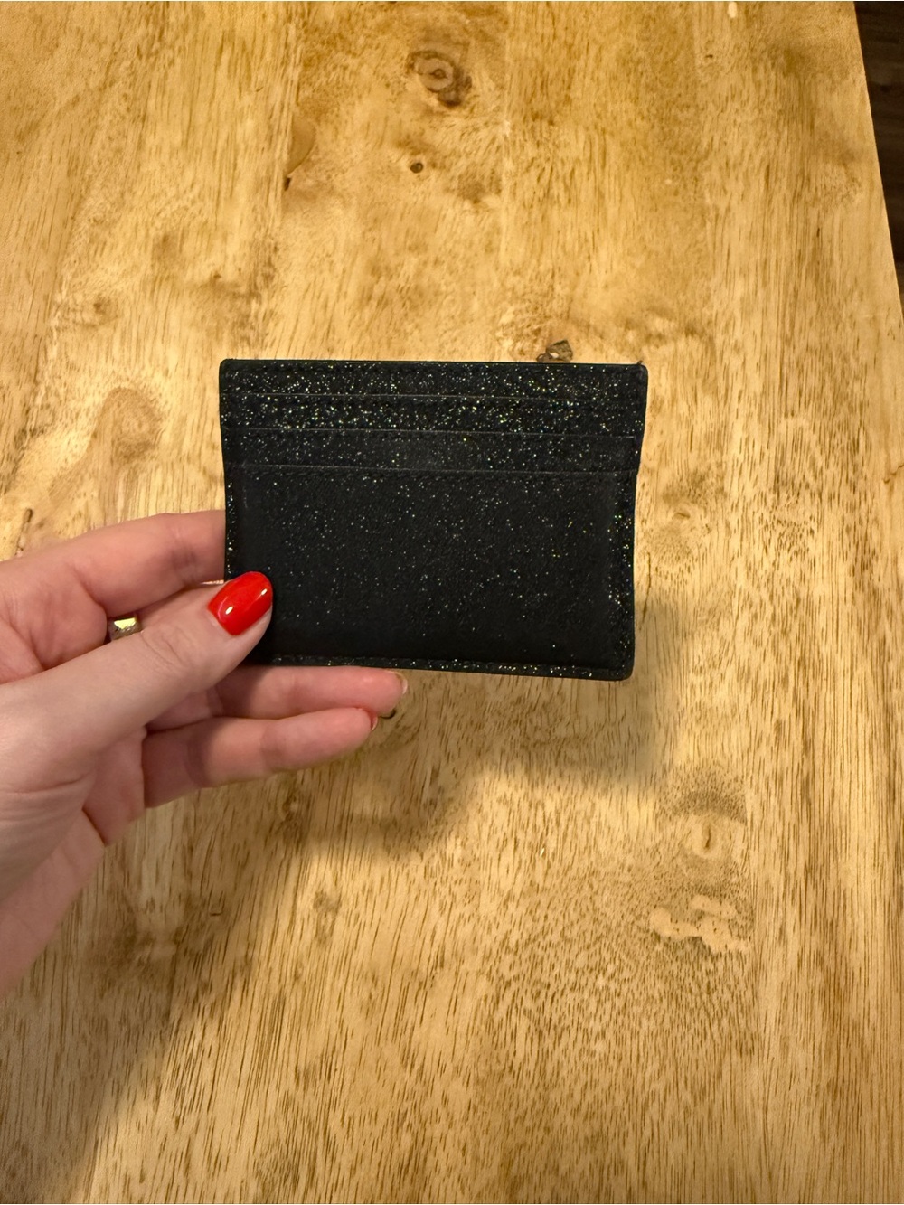 kate spade black slim card case with gold logo - Picture 2 of 2